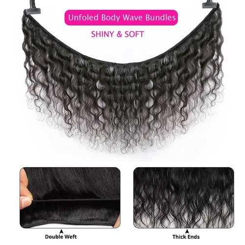 HEREAL 2x6 HD Lace Closure with Bundles 20 22 24 +18 Inch Body Wave 3 Bundles with Closure Human Hair Unprocessed Brazilian Virgin Human Hair Natural Color