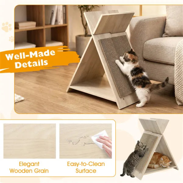 Multi-Functional Cat Scratcher Tunnel & Lounge - 18.5x12x21 Inches