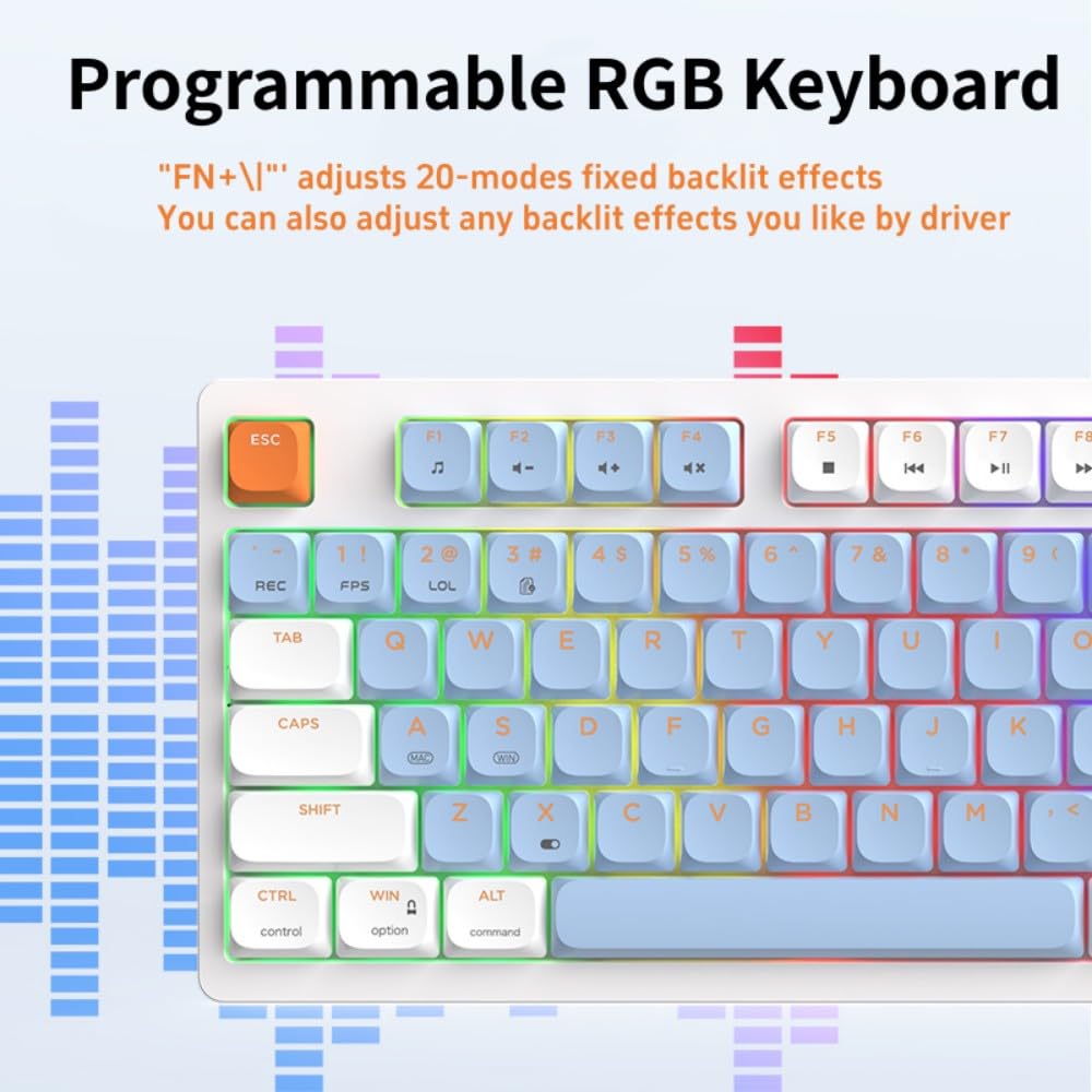 AJAZZ AKP815 75% Wired Low Profile Mechanical Keyboard with 4.33in Large Touch Screen, Desktop Stream Controller Programmable Keyboard Work for Win & Mac