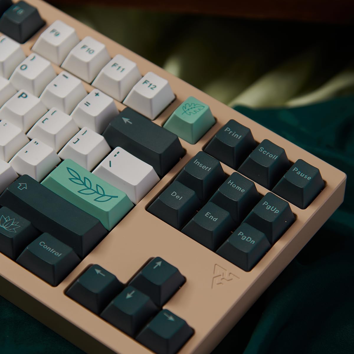 133 Keys Dye Sub PBT Keycaps Cherry Profile Green Botanical Keycaps Set Fit for 60% 65% 75% 95% Mechanical Keyboard Cherry Mx Switches