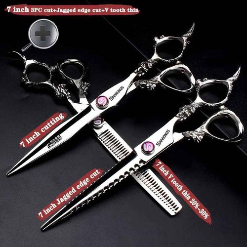 7/8/9inch professional hairdressing scissors silver high hardness 400c stainless steel beauty shop barber shop salon special tools (7-inch 3pc)