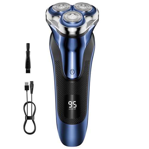 Electric Razor for Men, Electric Shaver for Men Face, with Pop Up Trimmer Waterproof Wet Dry Rechargeable Shaver Midnight