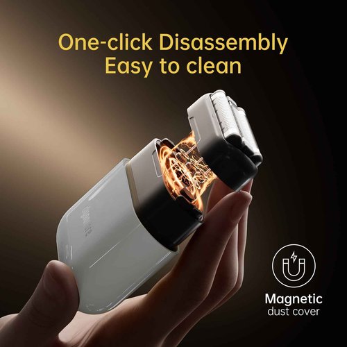 Mini Steel Electric Foil Shavers for Men: Upgraded Mini Electric Razor– Portable Travel Shaver with IPX7 Waterproof, Ultra-Long BatteryLife, and Triple Blade Technology Mini Razor (Storm Gray)