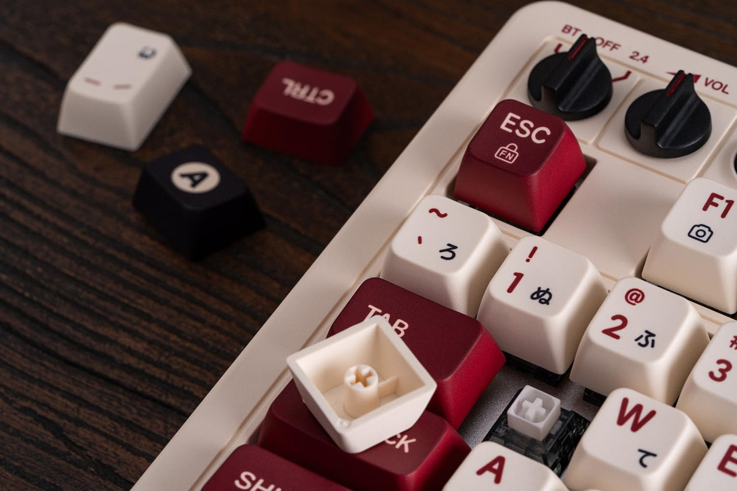 8BitDo Retro 108 Mechanical Keyboard with 108 Keys and Integrated Numpad, Bluetooth/2.4G/USB-C Hot Swappable Wireless Gaming Keyboard for Windows and Android - Fami Edition