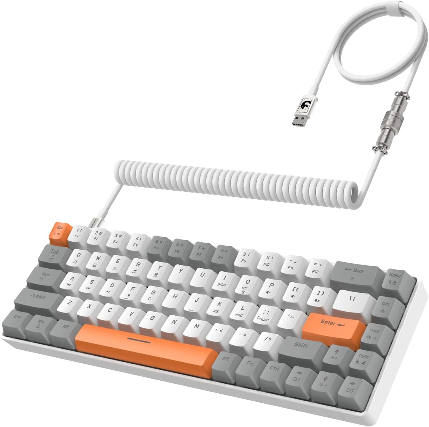 ZIYOU LANG RK-T8PR0 Wired 65% Mechanical Gaming Keyboard and Mouse Combo with RGB Backlit Anti-ghosting TKL Mini 68 Key Coiled C to A Cable Tactile Blue Switch for PS4 PS5 Xbox PC Mac Gamer(Dark Gray)