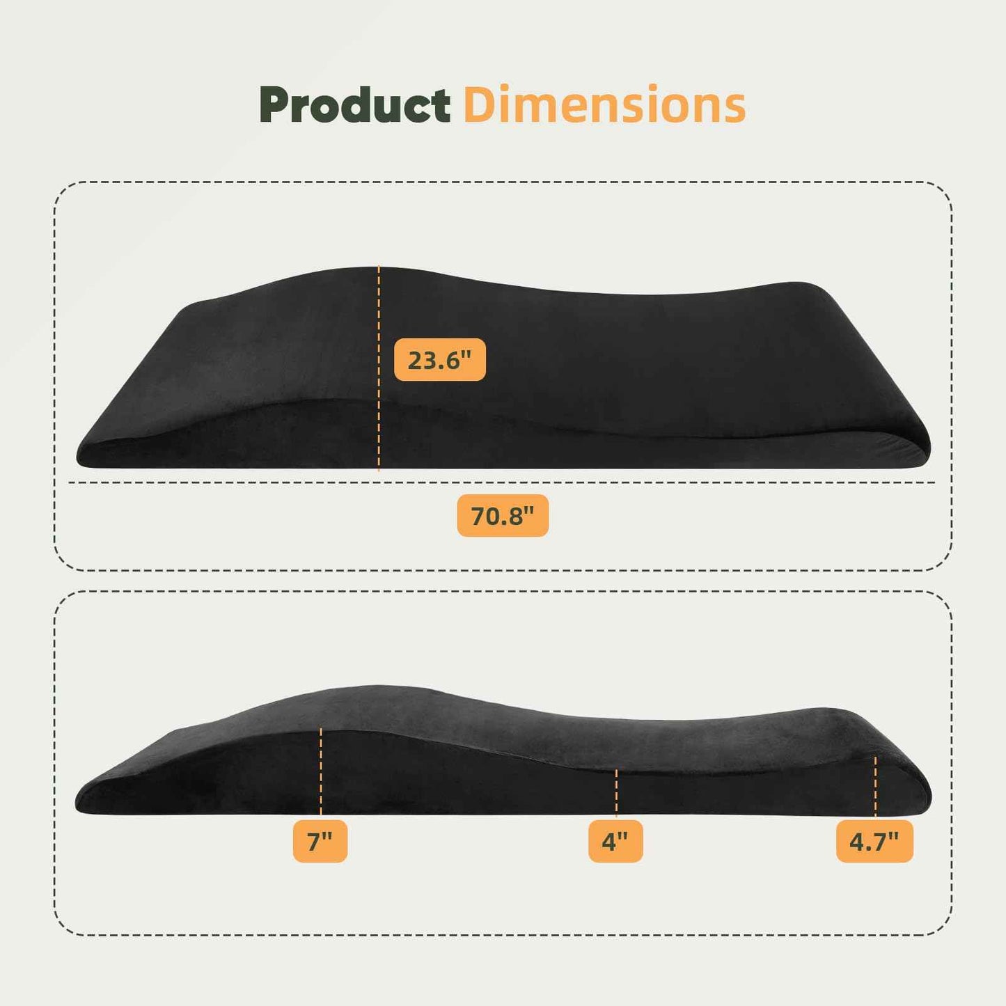 Lash Bed Topper, High Density Foam Massage Table Pad, Ergonomic Lash Bed Foam Topper, Curvy Esthetician Mattress, Washable Massage Table Padding Cushion for Beauty Salon, 70.8in×23.6in, Black