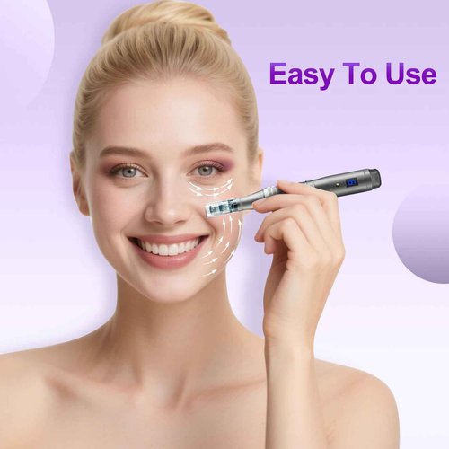 Microneedling Pen, 0.25mm DermaStamp System-Alternative -Men and Women with 0.25mm needle length for Hair & Beard1