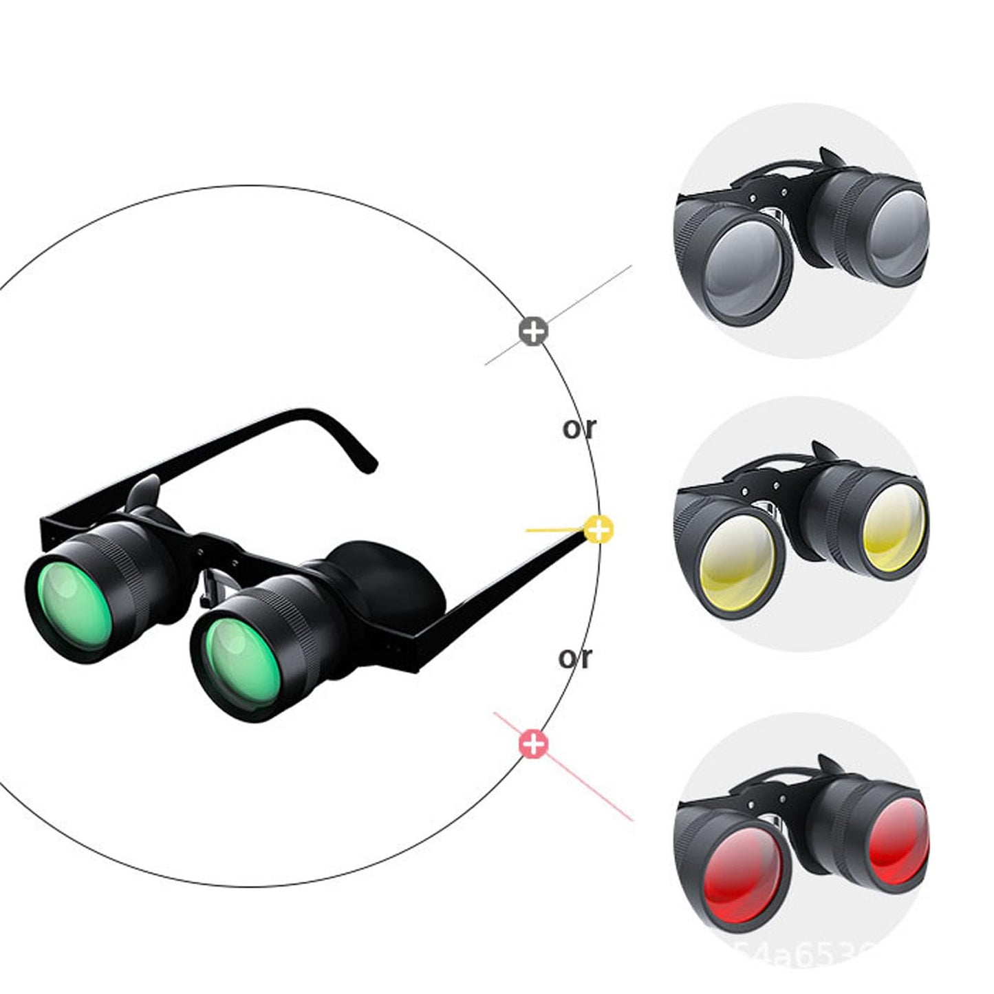 Zoom Optics Binocular Glasses, 10X Zoom Opera Glasses, Binoculars Glasses with Polarized Lens Handsfree Adjustable HD Optical Telescope Glasses for Fishing Bird Watching