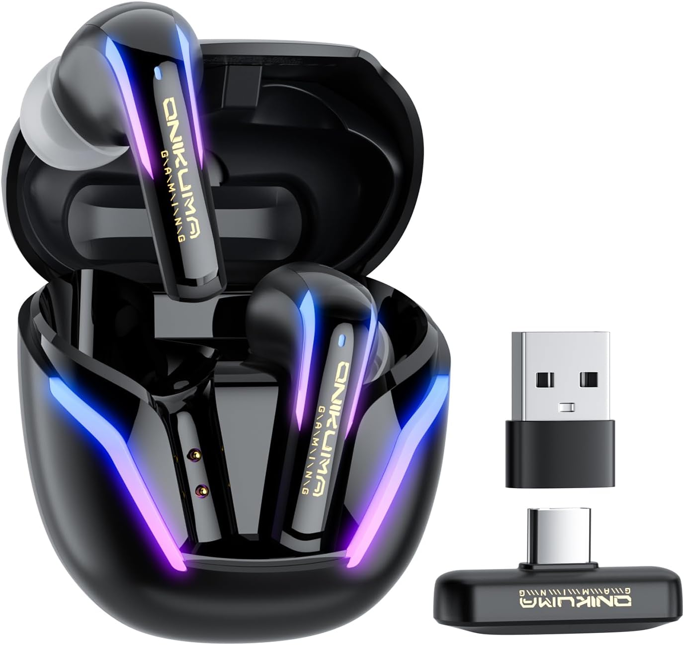 2.4G Wireless Gaming Earbuds with ENC Mic, 20ms Low-Latency for PS5/4, Meta Quest 3/3S/2, 2.4GHz Bluetooth Dual-Mode Headphones for Phone, Pad, Laptop, Steam Deck, Switch, PC, VR(with USB-C Dongle)