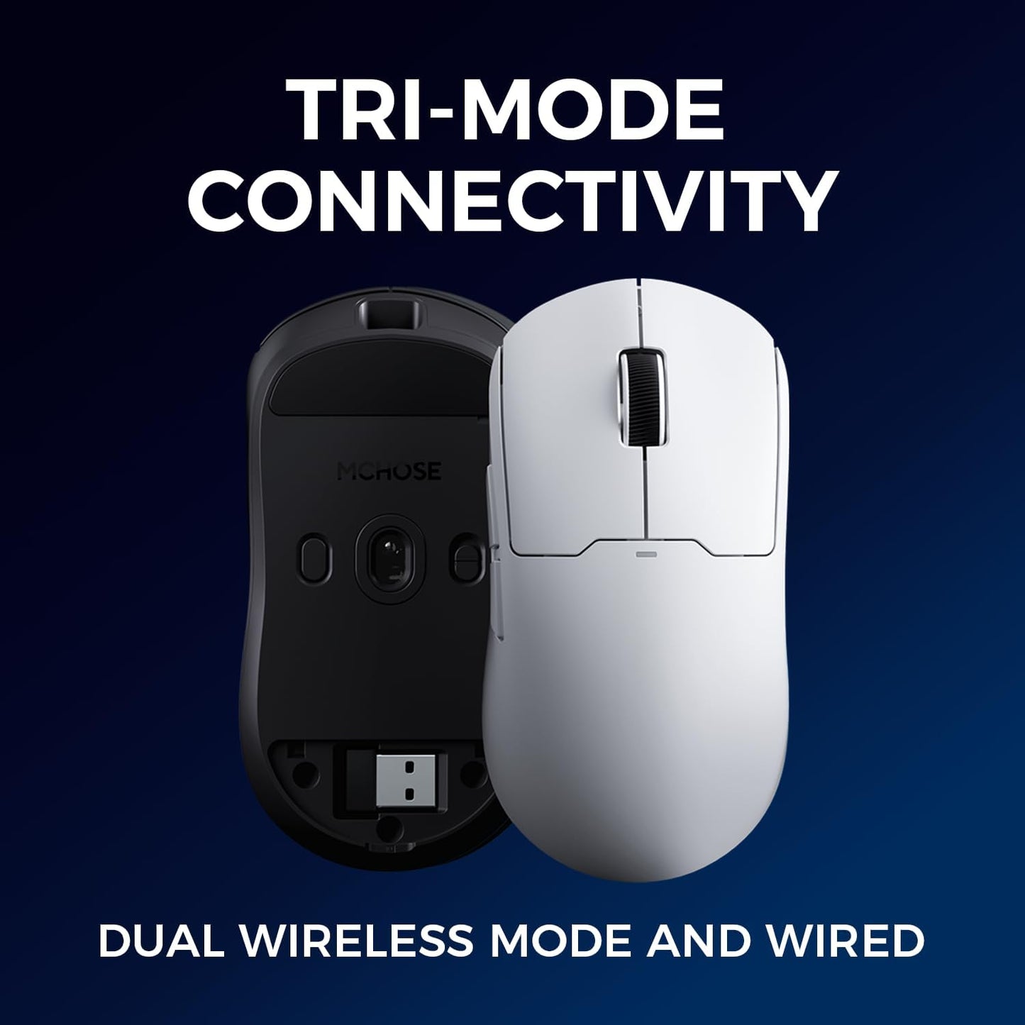 A5 ProMax Wireless Gaming Mouse, Symmetrical Design, 59 Grams, 1K Polling Rate, PAW3395 26K DPI Optical Sensor, 130 Hour Battery Life, Tri-Mode Connectivity - White