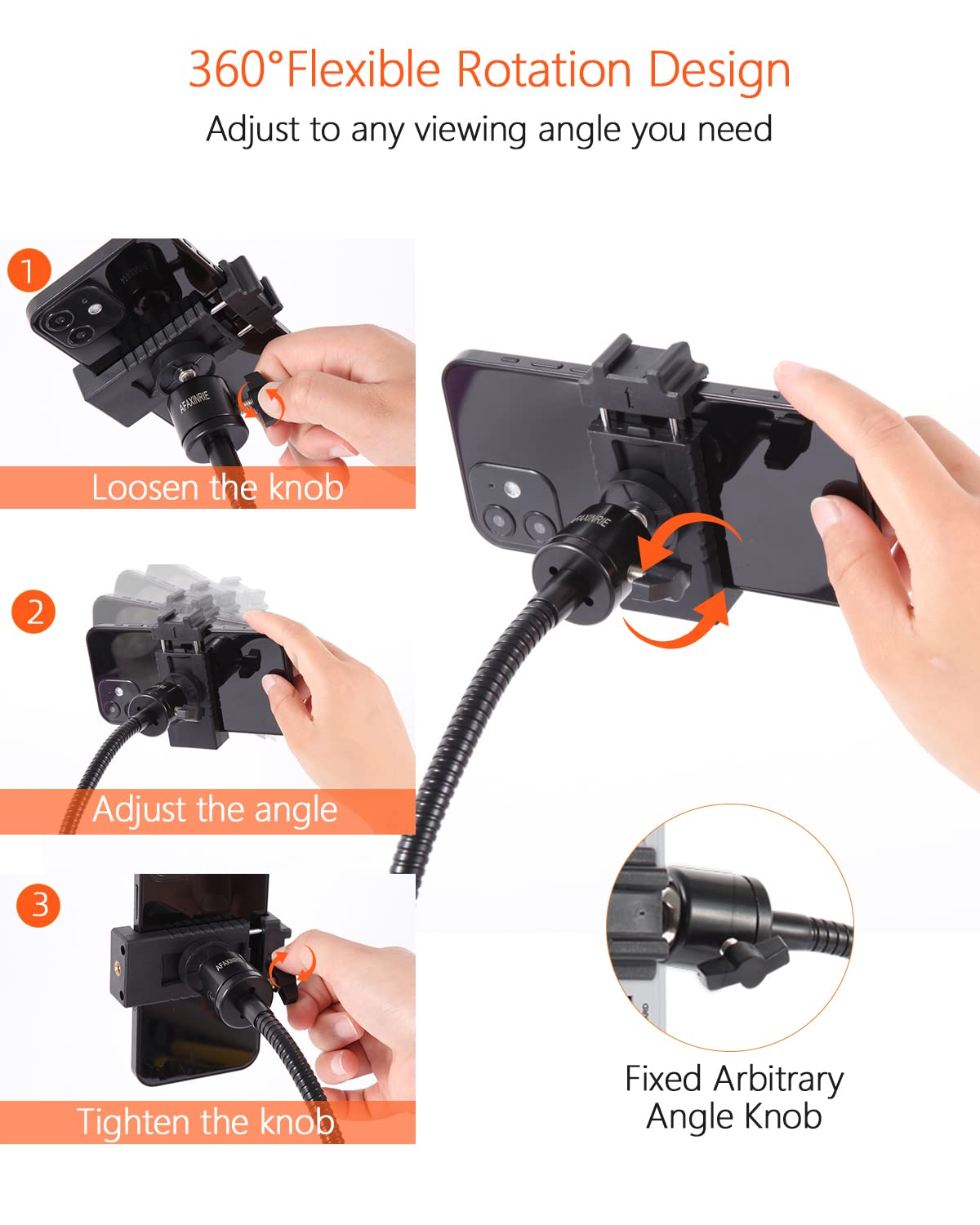 AFAXINRIE Adjustable Phone Tripod, Overhead Phone Mount, Tabletop Tripod for Cookie Decorating and Teaching Online Live Streaming and Showing Drawing Sketching Cooking