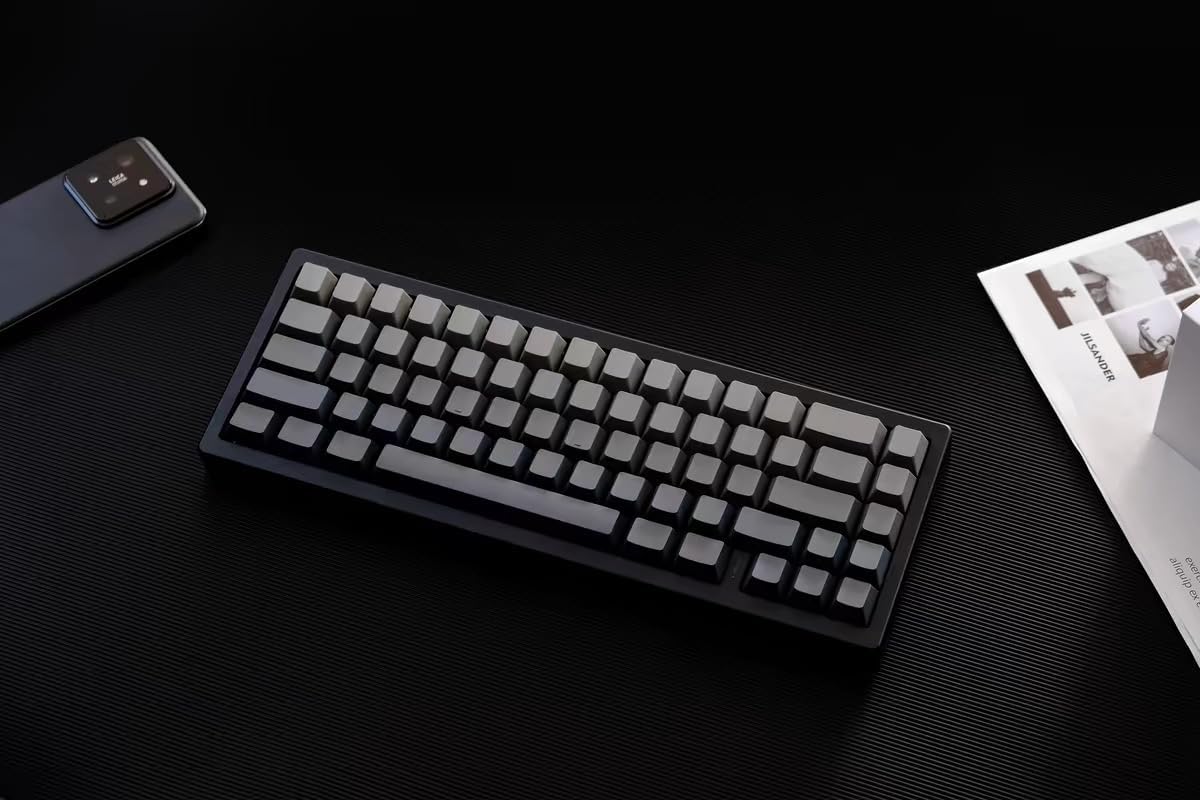 136 Keys Gradient Blue Keycaps, Side Print Shine Through Keycap, Custom Double Shot PBT Keycaps, Cherry Profile Keycap 60 Percent Cherry Mx for ANSI/ISO Layout Mechanical Keyboard
