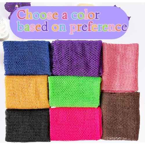 African Net Sponge Authentic, African Exfoliating Sponge Real African Net Black Owned, African Bath Sponge Back Scrubber, Body Exfoliator Shower Bath Accessories (Black)