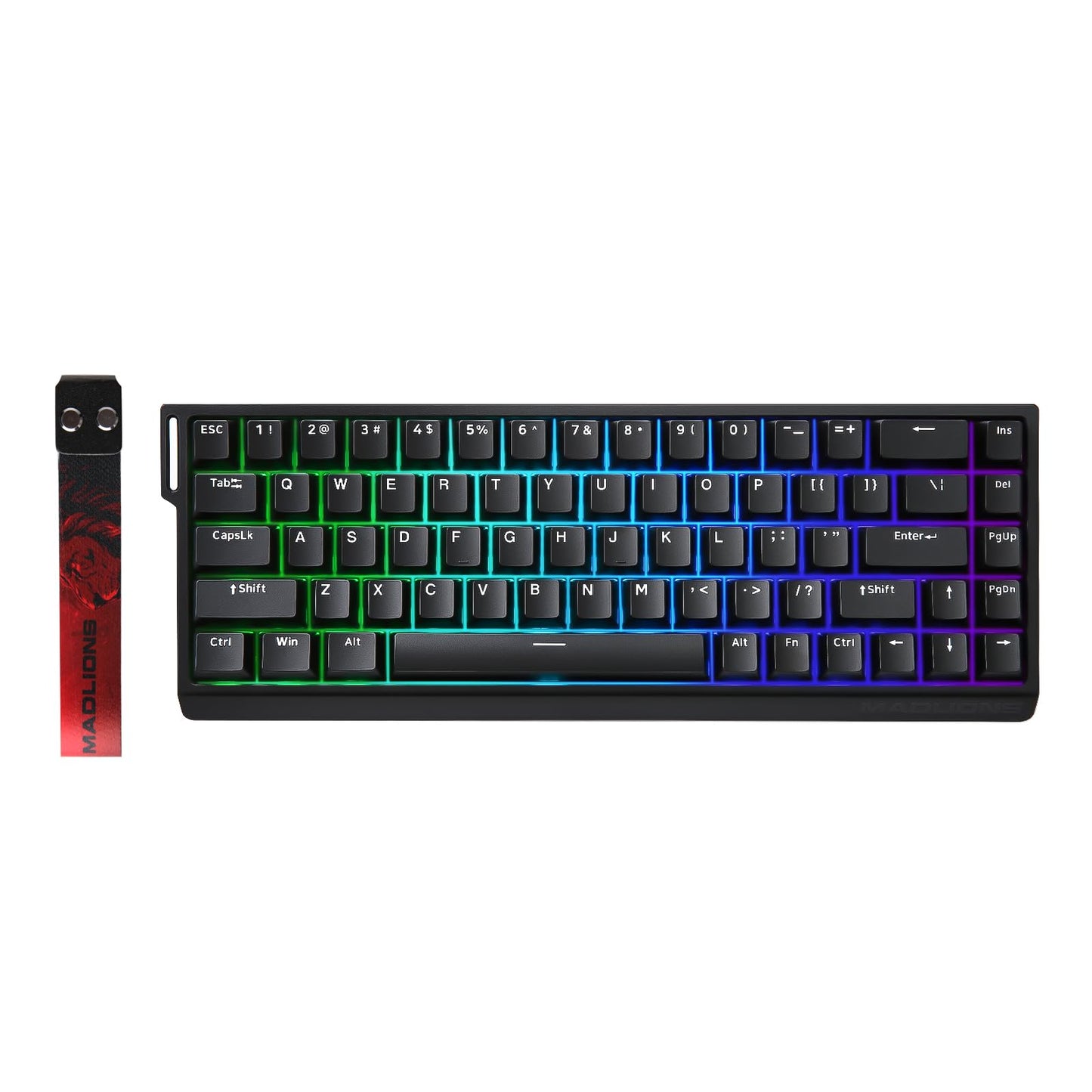 YUNZII x MADLIONS MAD68 HE Rapid Trigger Wired Magnetic Mechanical Gaming Keyboard 60% Hall Effect Switches Adjustable Actuation, PBT Keycaps RGB Hot-Swap,8K Hz Polling Rate(Black,Amber Pro Switch)