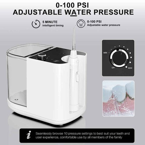 New Version 900ML Large Capacity Countertop Water Flosser, Aquarius Water Flosser Professional with UV Sanitizer Light, Oral Irrigator for Teeth, Gums, Braces, Dental Care