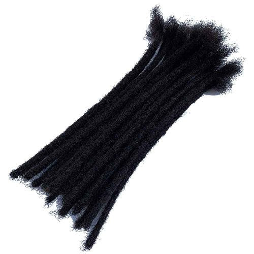 YONNA Human Hair Microlocks Sisterlocks Dreadlocks Extensions 20Locs Full Handmade (Width 0.4cm) 14inch Natual Black #1B