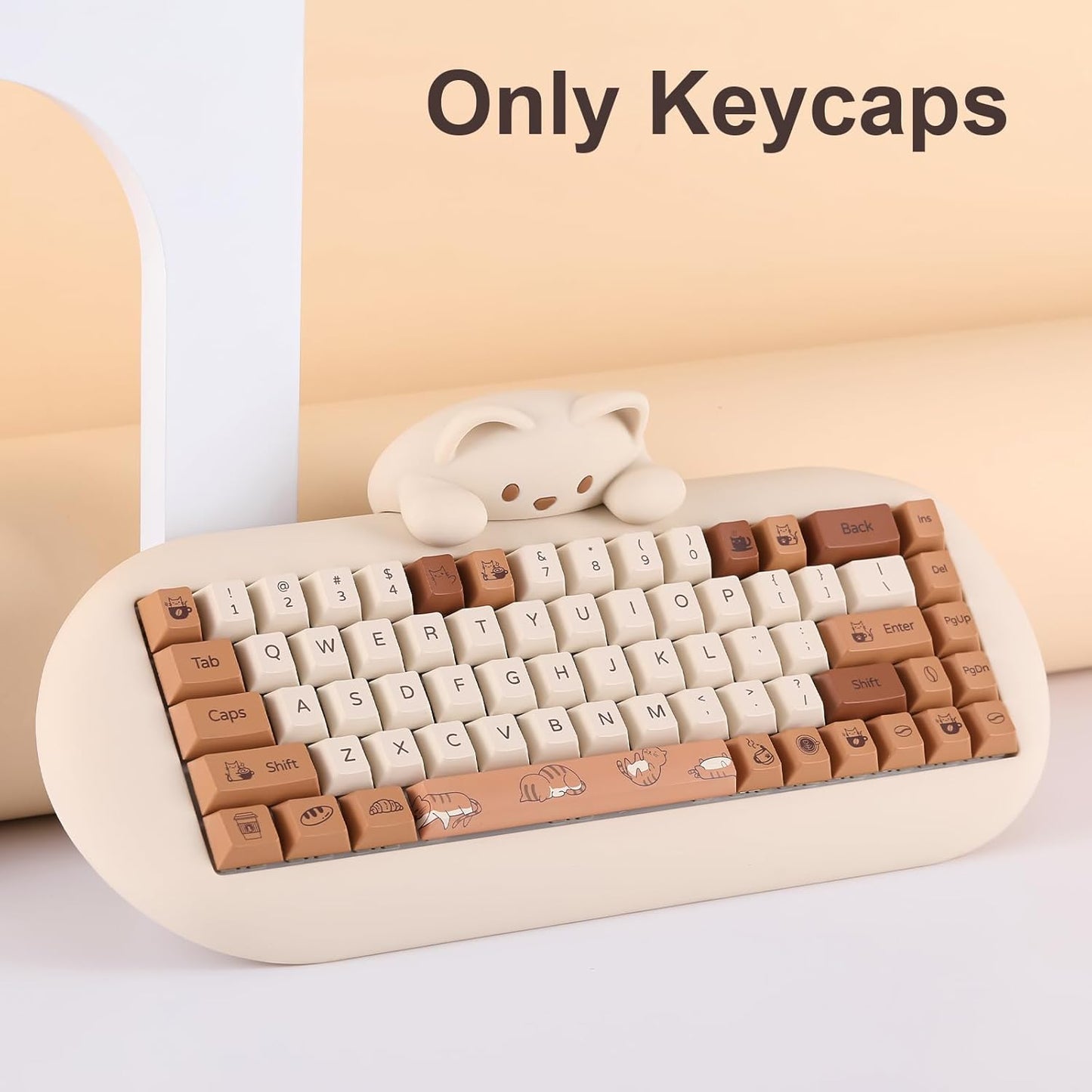 YUNZII Spring Tea Dye Sub PBT Keycaps,145 Full Keys Dye Sublimation PBT Custom Keycap Set with Key Puller for Cherry Gateron MX Switches Mechanical Gaming Keyboard (Cherry Profile, Spring Tea)