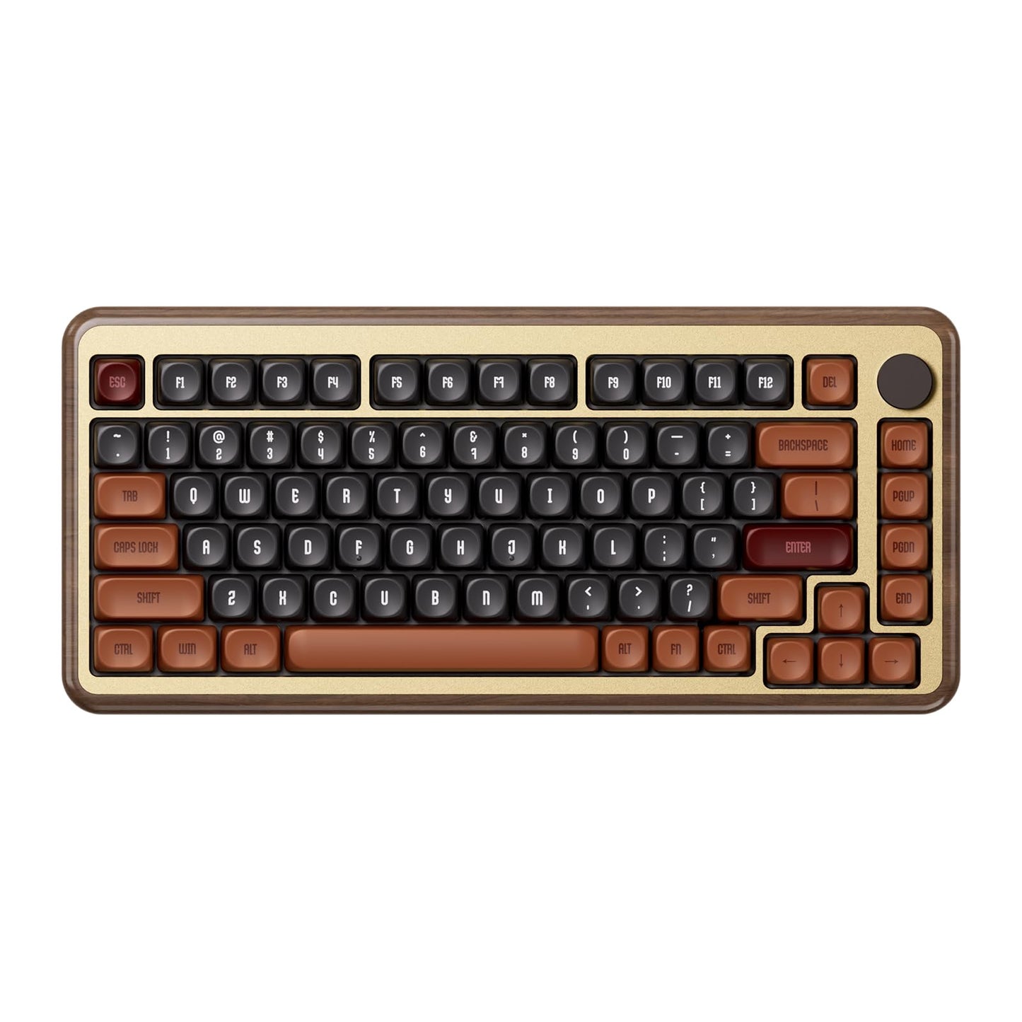 Akko MU02 Mechanical Keyboard with Walnut Wooden Case 75% RGB 2.4G Wireless/Bluetooth/Wired Hot-Swappable Gaming Keyboard with PBT Dye-Sub Keycaps for Mac & Win (Autumn, Rosewood Switch)