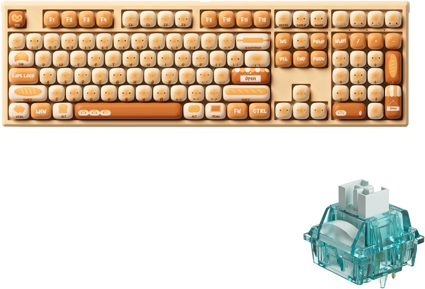 AKKO MG108B Colorful Cats Mechanical Keyboard Hot-Swappable Multi-Mode Gaming Keyboard with PBT Dye-Sub Mao Profile Keycaps Pre Lubed Piano Switch