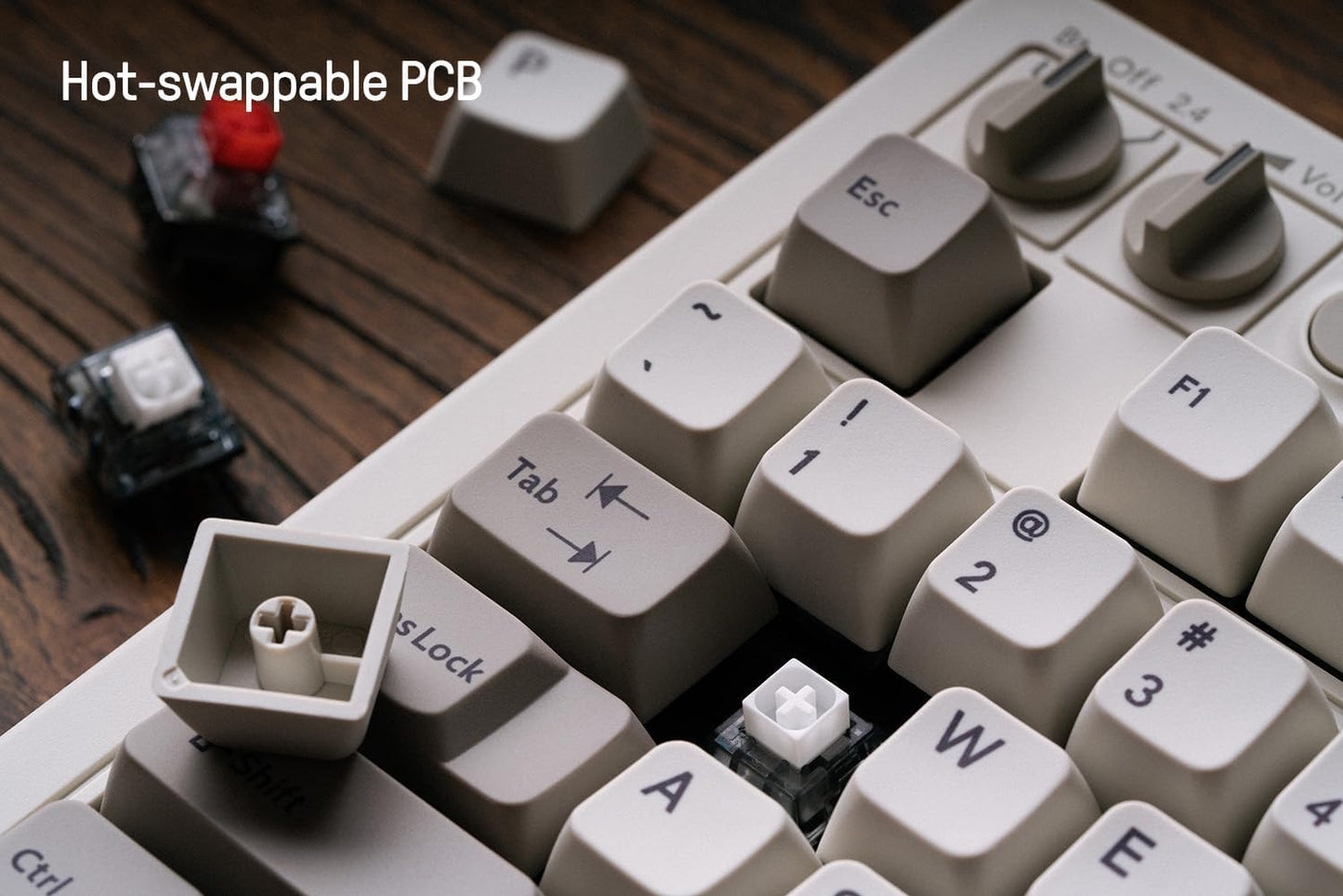 8Bitdo 87 Keys Retro Mechanical Keyboard, Bluetooth/2.4G/USB-C Hot Swappable Gaming Keyboard with Dual Super Programmable Buttons and Super Stick, Volume knob for Windows and Android - C64 Edition