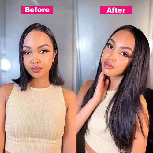 Clip in Hair Extensions Real Human Hair Straight Brazilian Human Hair Clip in Extensions 8Pcs 120g Silky Straight Remy Hair Clip ins for Women (26inch, #1B Natural Black)
