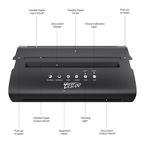 TATELF Stencil Printer With 20pcs Transfer Paper - Portable Mini Tattoo Transfer Machine for Tattooing - Thermal Copier