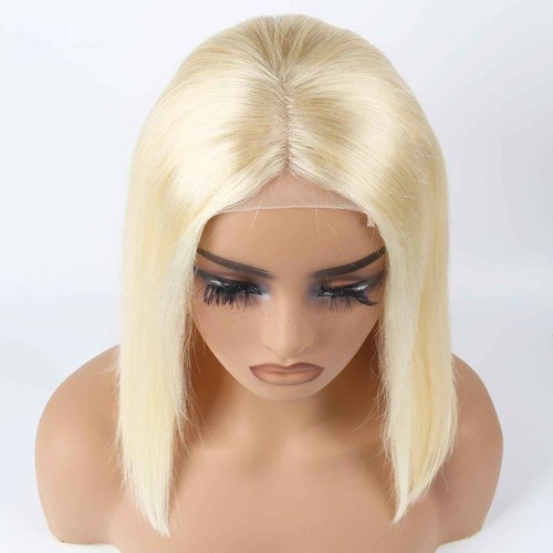 Unipearl 613 Lace Front Wigs Human Hair Short Bob Blonde Wig Human Hair 4x4 HD Transparent Lace Closure Wigs for Women Straight Glueless Wigs Pre Plucked 12inch 180 Density