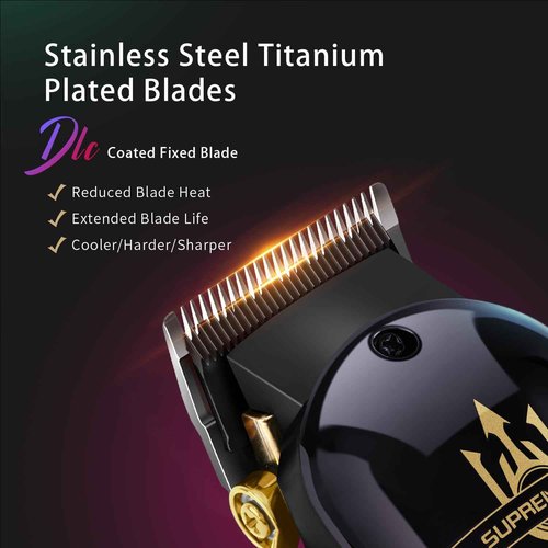 SUPRENT PRO Professional Hair Clippers for Men- Premium Barber Clippers DLC-Coated Blade & Brushless Motor- Rechargeable Haircutting Kit with DIY Customizable Casing- Gift for Men(Red)