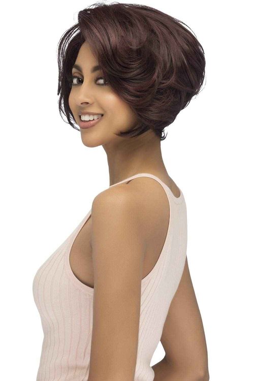 Vivica A. Fox (Carly) - Heat Resistant Fiber Swiss Lace Front Wig in MEDIUM DARK BROWN