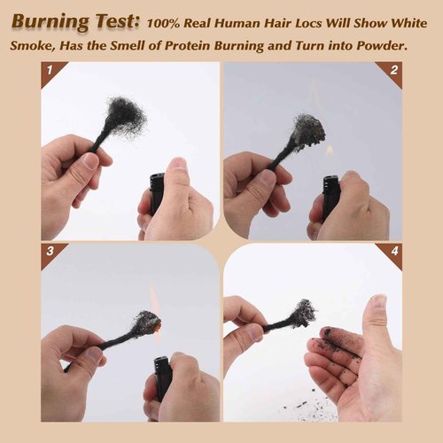 6 Inch Loc Extensions Human Hair 100 Strands 0.6 cm Dreads Extensions for Men Women Short Dreadlocks Extensions Real Human Hair Locs Extension 1B Natural Black Handmade Permanent Locs Easy to Install