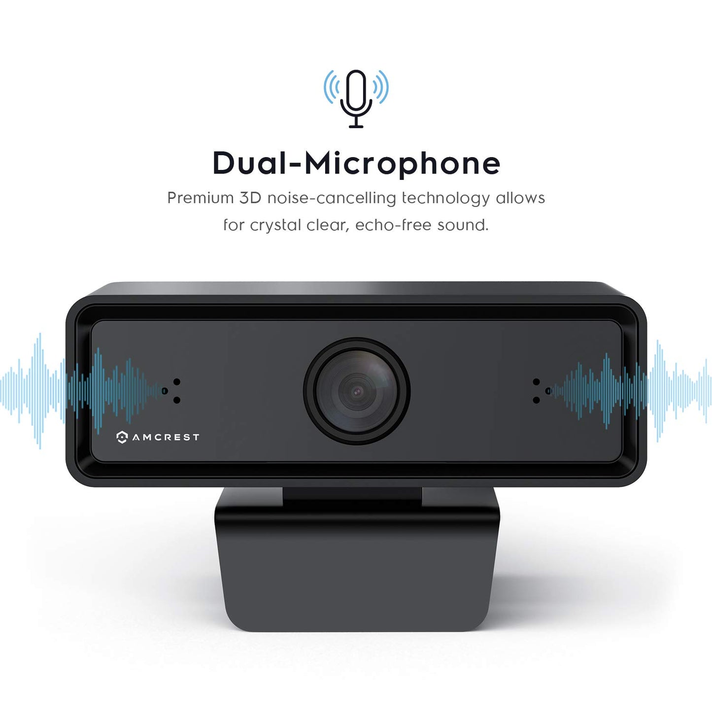 Amcrest 1080P Webcam with Microphone & Privacy Cover, 2 Noise-Cancelling Mics, USB Webcams for Desktop/Laptop PC Computer, Web Cam for Calls, Conference, Zoom, Skype, Online Classes, Meetings AWC2198