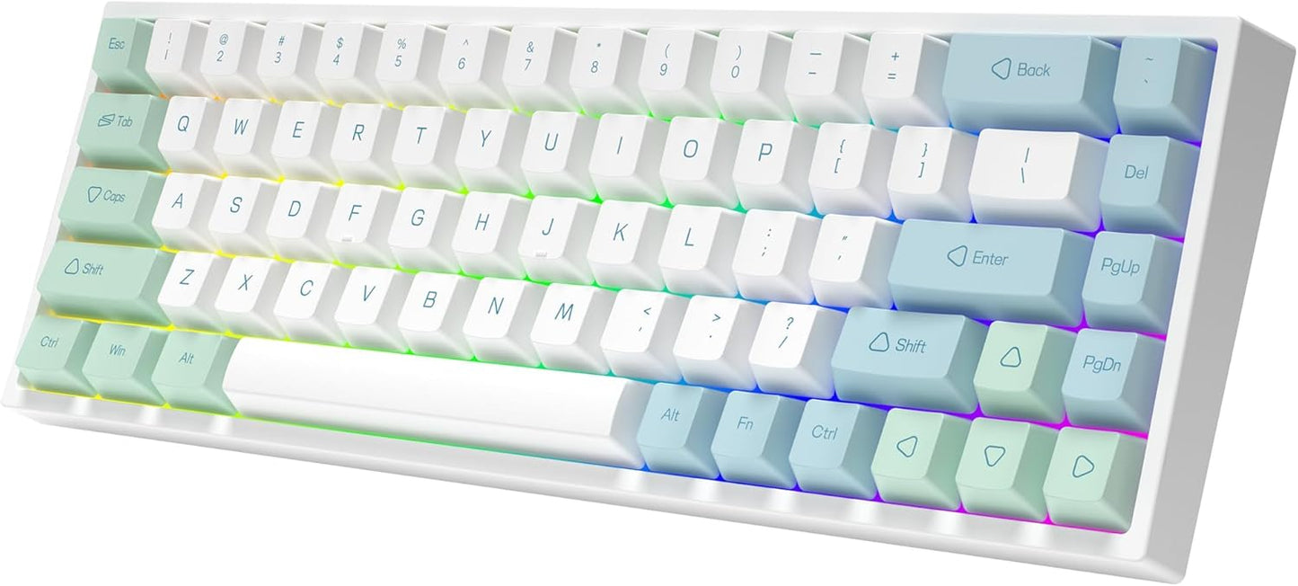 75% Wireless Gaming Keyboard RGB Triple Mode Hot Swappable Mechanical Keyboards PBT Keys Gasket Creamy Custom Keybad Quiet White Switch for Win/MAC