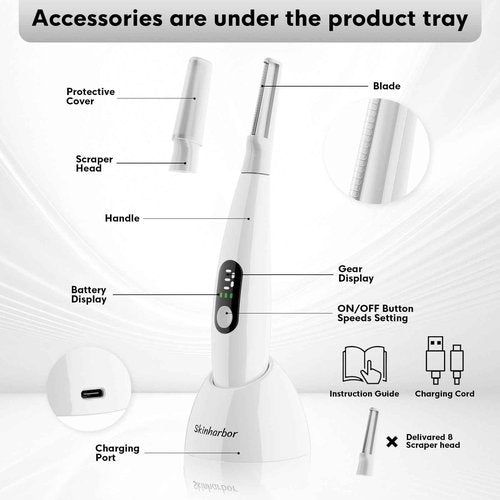 Skinharbor Sonic Dermaplane Razor for Women Face,Women’S Facial Exfoliation & Peach Fuzz Hair Removal System,Anti-Aging–3 Speeds–8 Dermaplaning Blades–Rechargeable,Sonic Dermaplaning Tool