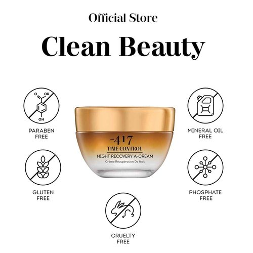 -417 Dead Sea Cosmetics Time Control Night Recovery A Cream & Face Moisturizer, Wrinkle Recovery Anti-Aging Face Cream
