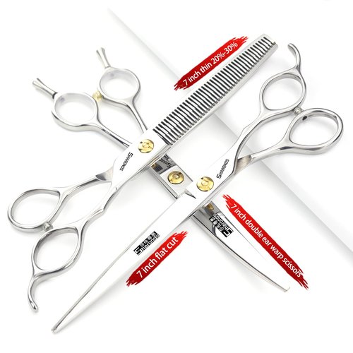 Professional Barber Hair Cutting Scissors/Shears (7-Inches) Stainless Steel Hairdressing Scissors (7 inch-3pc)