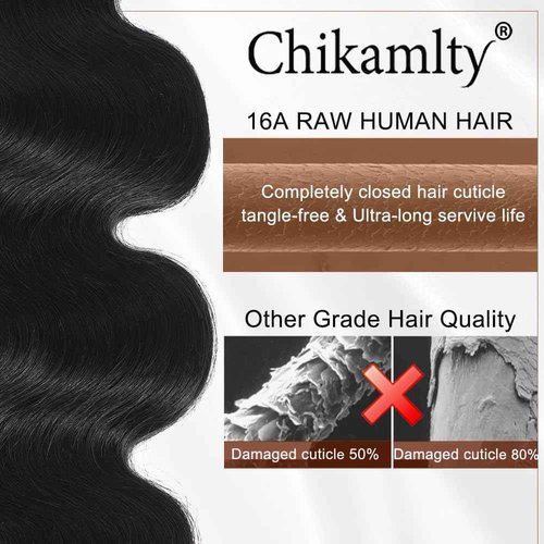 Raw Bundles Human Hair Body Wave Bundles, 22 Inch 16A Raw Hair Bundles Burmese Hair Bundles, 3 Years Service Life, Keep Texture Silky Soft Tangle-Free after Multiple Washes