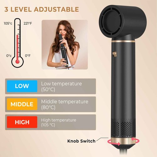 Hair Dryer Brush 5 in 1, Negative Ion Blow Dryer Brush Set Upgrade Hot Air Brush As A Gift for Straight/Curl/Drying/Smoothing Air Styler Curling Wrap Air Curler, Curling Iron Hair Styling Tools