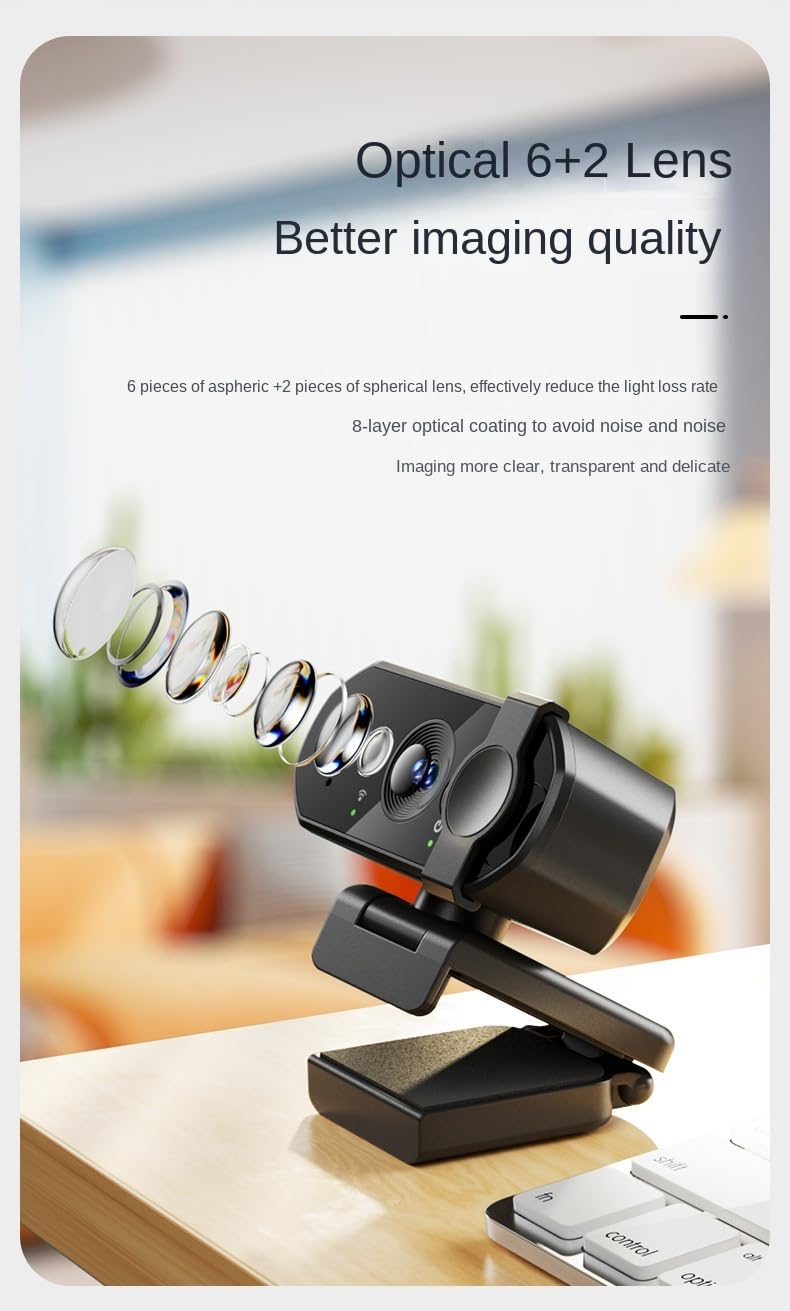 Afkka Webcam for PC with Microphone, Web Cam for PC, HD1080P Streaming, web camera, Zoom ,MAC, Laptop,Plug Play USB Camera for Teams,Youtube,Skype Video Calling,Face Cam for Studying,Conference,Gaming