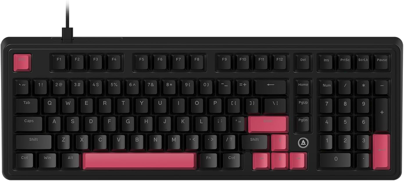 AK980 97Keys Tri-Mode Full Mechanical Keyboard, Gasket-Mounted, Hot-Swappable, 1.14” TFT Smart Display, Bluetooth 5.1/2.4G Wireless/Wired, PBT Keycaps RGB Backlit (Purple, Gift Linear Switch)