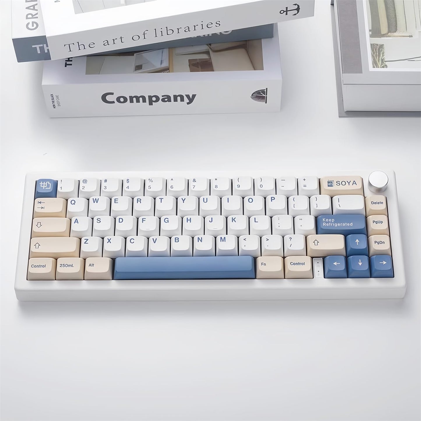 ZMX GMK67 Keyboard Barebones Kit,Hot-Swap PCB Bluetooth 5.0/2.4G/Type-C Tri-Mode 65% Mini Custom RGB Wireless Mechanical Keyboard with Knob Gasket Mount Programmable Gaming DIY Kit (White)
