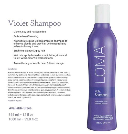 LOMA Violet Shampoo and Violet Conditioner (DUO PACK) 33 Sulfate, Paraben and Gluten FREE