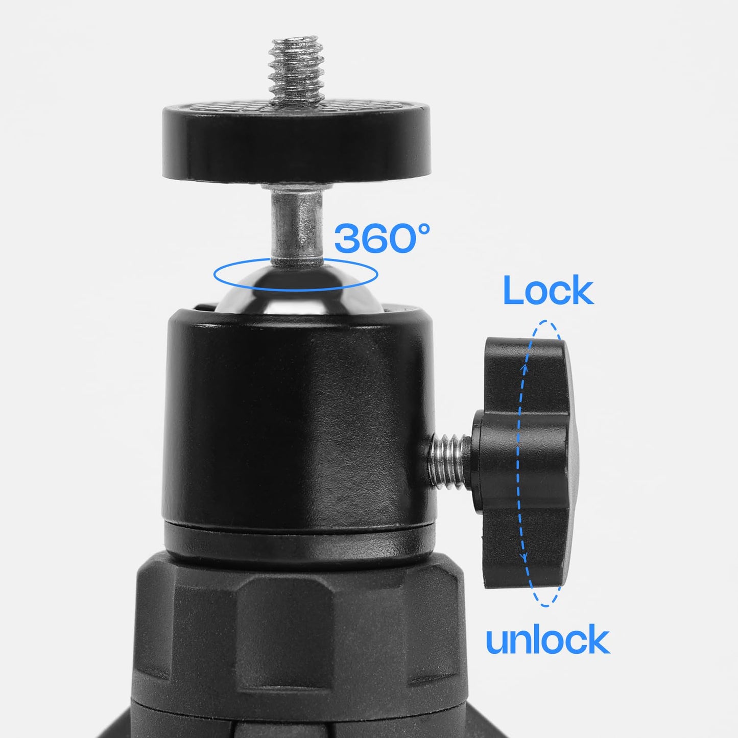 AIRHUG Mini Tripod, Desktop Stand, Portable, Compact, with 1/4" Screw, 360 Tripod Ball Head, Suitable for Cameras, Webcams, Ring Light