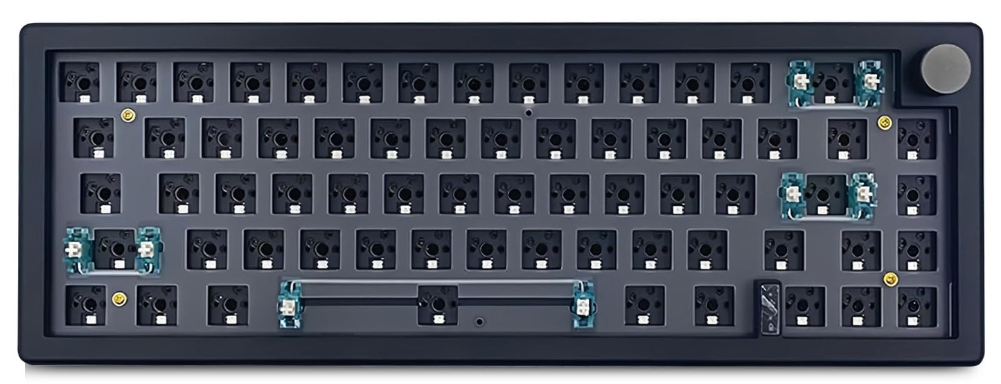 ZMX GMK67 Keyboard Barebones Kit,Hot-Swap PCB Bluetooth 5.0/2.4G/Type-C Tri-Mode 65% Mini Custom RGB Wireless Mechanical Keyboard with Knob Gasket Mount Programmable Gaming Keyboard DIY Kit (Black)