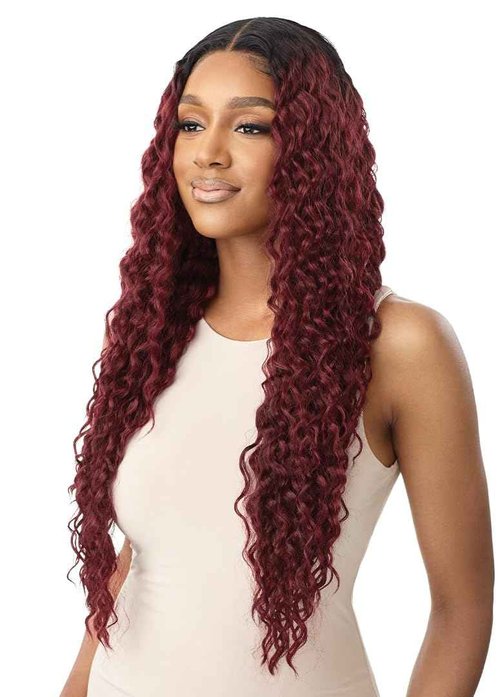 Outre Lace Front Deluxe Wig - Marcella (DR4/BL GOLDEN HONEY)