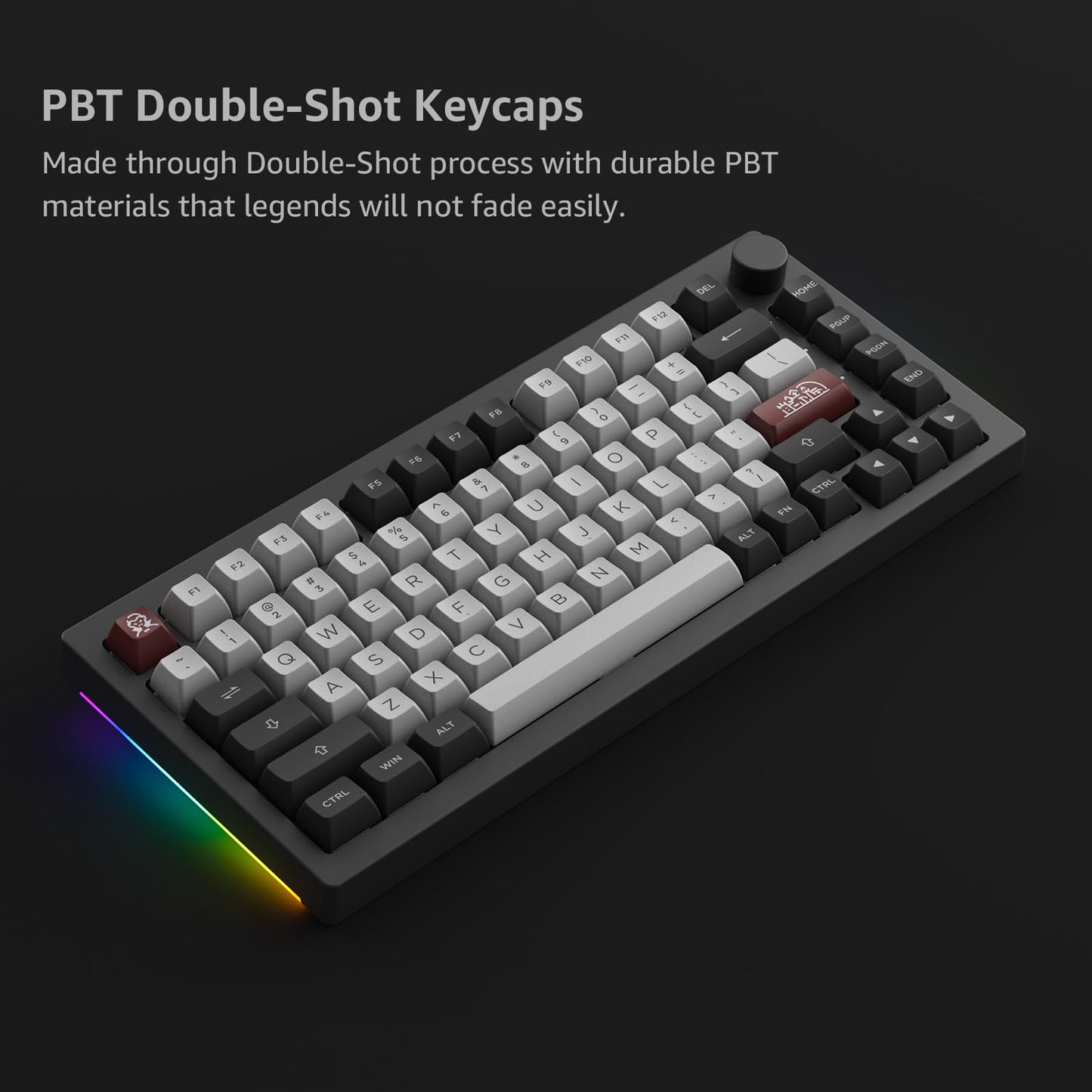 Akko Dracula Castle Mechanical Keyboard 5075B Plus 75% RGB Hot-swappable with Knob, Multi-Modes Gaming Keyboard with PBT Double Shot ASA Profile Keycaps Creamy Blue Pre Lubed Switch