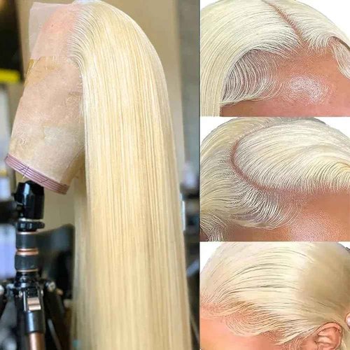 ORIGEN 613 Blonde 13x6 Lace Front Human Hair Wig Pre Plucked Straight HD Frontal Glueless Wigs with Baby Hair for Black Women 180% Density 22 Inch