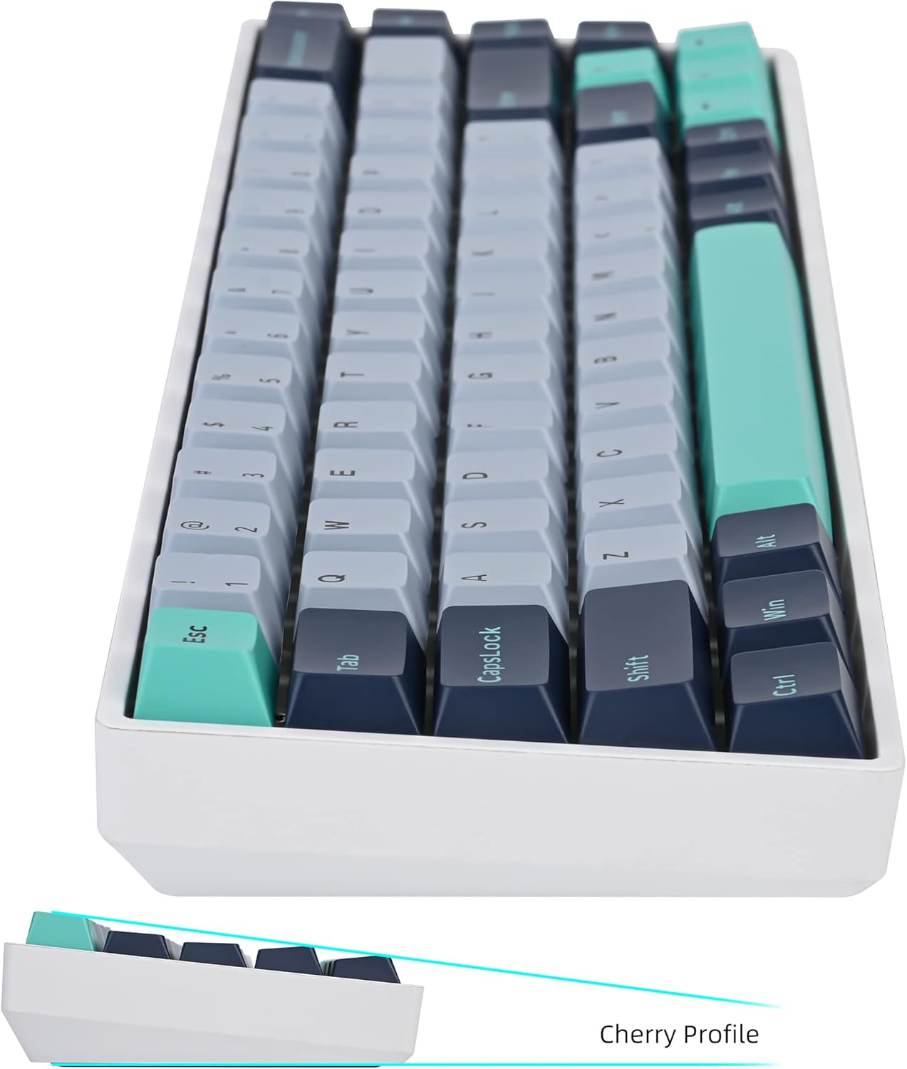 61 PBT Game keycap, 60% Backlight with Key Puller OEM Configuration American Layout, 87/104 Mechanical Keyboard (no Keyboard) (Ahris)