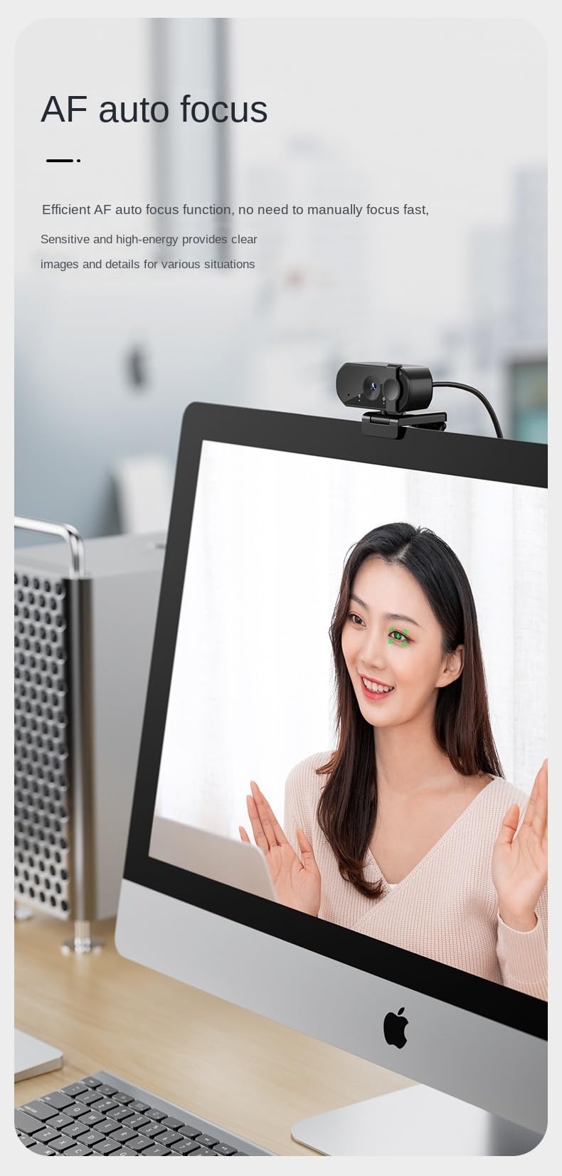 Afkka Webcam for PC with Microphone, Web Cam for PC, HD1080P Streaming, web camera, Zoom ,MAC, Laptop,Plug Play USB Camera for Teams,Youtube,Skype Video Calling,Face Cam for Studying,Conference,Gaming
