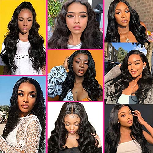 Body Wave Bundles Human Hair 18 20 22 Inch Unprocessed Brazilian Virgin Hair Weave Human Hair 3 Bundles 12A Natural Black Color Body Wave Hair Extensions