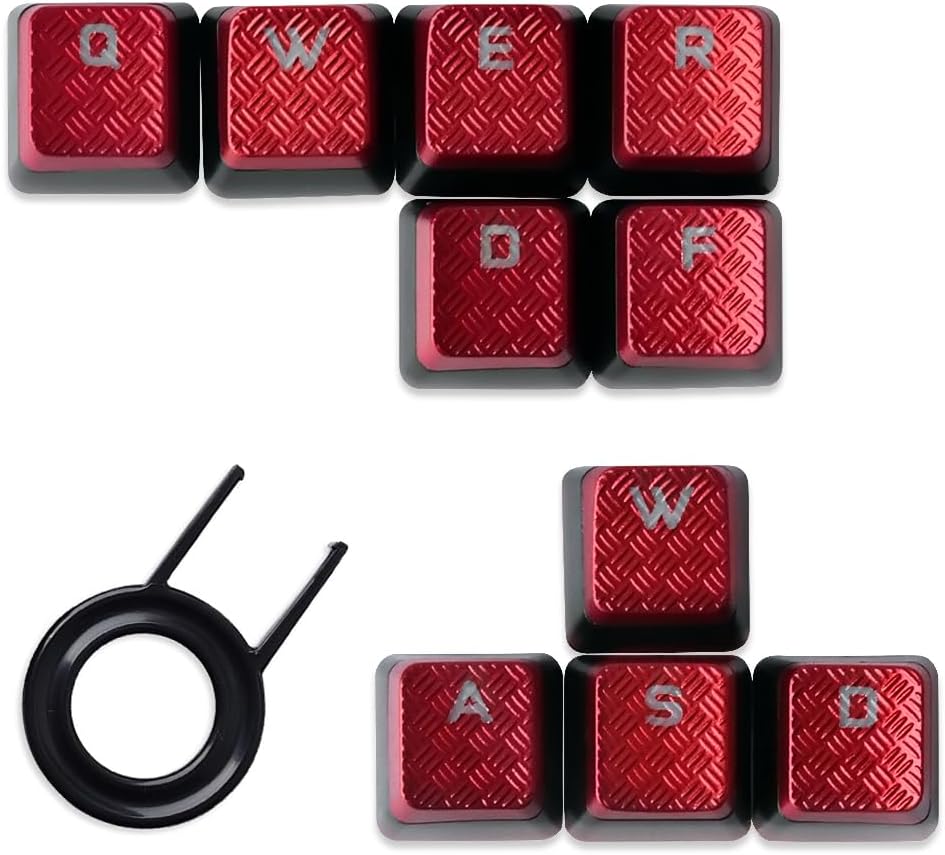 10Keys Corsair FPS Red Backlit Keycaps Replacement for Cherry Key Switches Gaming Keyboards(QWERDF+WASD)